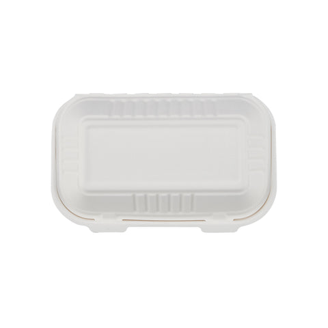 250 Pieces Biodegradable Clamshell Multipurpose Rectangular Takeaway Container - Natural Disposable| Eco-Friendly & Compostable