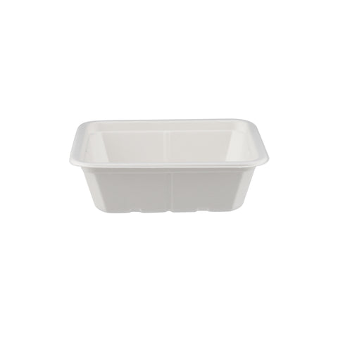 1000 Pieces Biodegradable Hinged 25 Oz Rectangular Container Base Only - Natural Disposable | Eco-Friendly & Compostable
