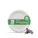 25 Pieces Biodegradable 10 Inch Round Plate