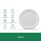 500 Pieces Biodegradable 10 Inch Round  Plates -  100% Natural, Compostable, Ecofriendly, Safe & Hygienic Disposable