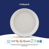 500 pieces Biodegradable 12 Inch Hinged Round Plate - Natural Disposable | Eco-Friendly & Compostable