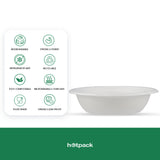 1000 Pieces Biodegradable 12 Oz (355 ml) Bowl - Compostable, Bagasse, Freezer Microwave Safe | Ecofriendly