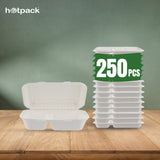 2 Compartment Rectangular Clamshell Takeaway Container