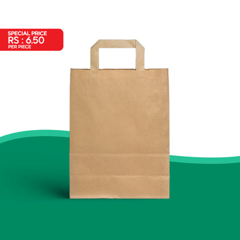 1000 Pieces Kraft _Flat Handle Brown Paper Bag 30X12.5x41 cm (100GSM)