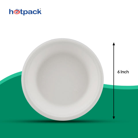 50 Pieces Biodegradable 6 Inch Plate
