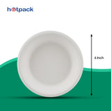2000 Pieces Biodegradable 6 Inch Hinged Plates - Natural Disposable | Eco-Friendly & Compostable