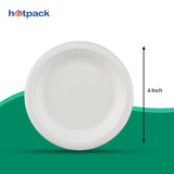 50 Pieces Biodegradable 6 Inch Round Plates - Natural Disposable