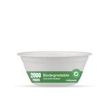 2000 Pieces Biodegradable 8 Oz (230 ml) Bowl - Natural Disposable | Eco-Friendly & Compostable