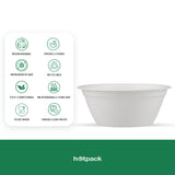 50 Pieces Biodegradable 8 Oz (230 ml) Bowl - Natural Disposable | Eco-Friendly & Compostable