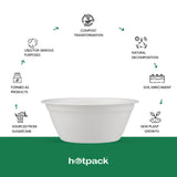 2000 Pieces Biodegradable 8 Oz (230 ml) Bowl - Natural Disposable | Eco-Friendly & Compostable
