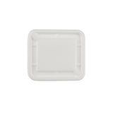 1000 Pieces Biodegradable Hinged 25 Oz Rectangular Container Lid Only - Natural Disposable | Eco-Friendly & Compostable Hotpack