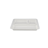 500 Pieces Biodegradable 3 Compartment  10 Inch Square Tray - Natural Disposable | Eco-Friendly & Compostable Hotpack