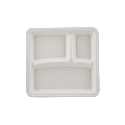 compartment biodegradable and disposable food square trays