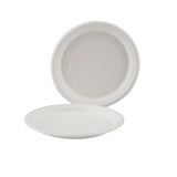 500 Pieces Biodegradable 12 Inch Hinged Round Plate - Natural Disposable | Eco-Friendly & Compostable