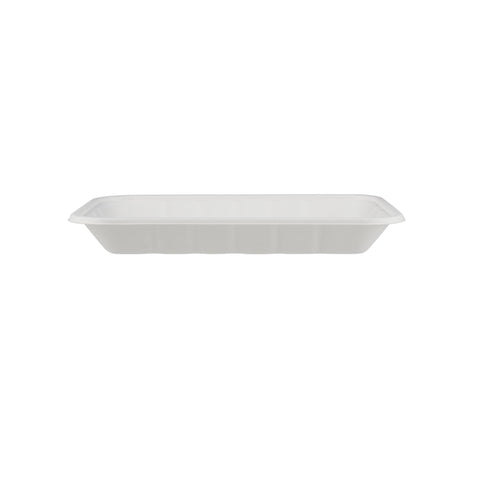 500 Pieces Biodegradable Hinged Tray 9.5 x 7 Inch - Natural Disposable | Eco-Friendly & Compostable