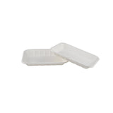 500 Pieces Biodegradable Hinged Tray 9.5 x 7 Inch - Natural Disposable | Eco-Friendly & Compostable