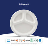 9 Inch 3 Compartment Round Plate.