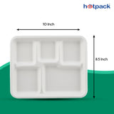 Biodegradable Rectangular 5 Compartment Tray