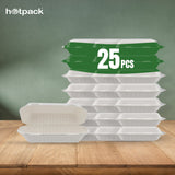 25 Pieces Biodegradable Clamshell Multipurpose Rectangular Takeaway Container (9 X 6 Inch)