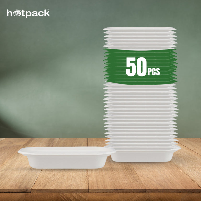 Stackable Oval Containers Biodegradable and disposable Oval containers Base only – Hotpack India
