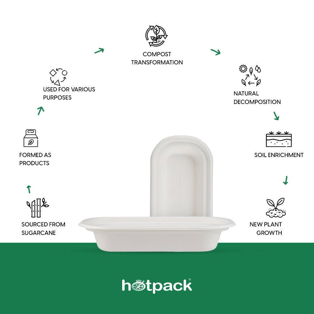Biodegradable Powder Container Biodegradable and disposable Oval containers Base only – Hotpack India