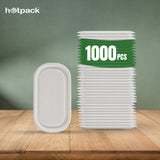 1000 pieces Biodegradable Hinged 16 Oz (470 ml) Oval Container Lid Only -Natural Disposable | Eco-Friendly & Compostable