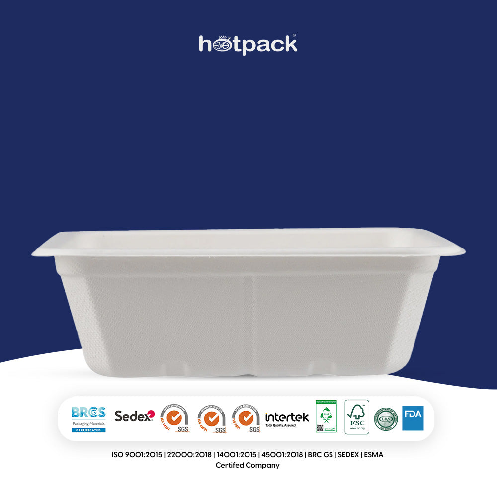Biodegradable Packaging Rectangular Biodegradable and disposable Rectangular containers base only – Hotpack ...