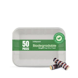50 pieces Biodegradable Hinged Tray 9.5 x 7 Inch - Natural Disposable | Eco-Friendly & Compostable