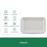 1000 Pieces Rectangular Biodegradable Tray - Natural Disposable | Eco-Friendly & Compostable