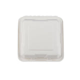 200 Pieces Biodegradable Clam Shell Multipurpose 9 Inch Square Container -Natural Disposable | Eco-Friendly & Compostable Hotpack