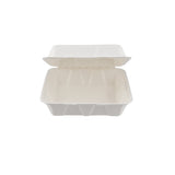 200 Pieces Biodegradable Clam Shell Multipurpose 9 Inch Square Container -Natural Disposable | Eco-Friendly & Compostable