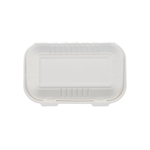 250 Pieces Biodegradable Clamshell Multipurpose Rectangular Takeaway Container - Natural Disposable| Eco-Friendly & Compostable