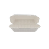 250 Pieces Biodegradable Clamshell Multipurpose Rectangular Takeaway Container - Natural Disposable| Eco-Friendly & Compostable