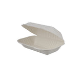 250 Pieces Biodegradable Clamshell Multipurpose Rectangular Takeaway Container - Natural Disposable| Eco-Friendly & Compostable