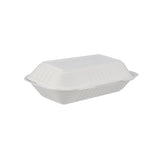 250 Pieces Biodegradable Clamshell Multipurpose Rectangular Takeaway Container - Natural Disposable| Eco-Friendly & Compostable Hotpack