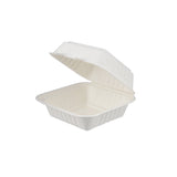 500 Pieces Biodegradable Square 6 Inch Burger Box - Natural Disposable | Eco-Friendly & Compostable\