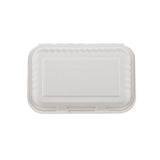 250 Pieces Biodegradable 2 Compartment Rectangular Clamshell Takeaway Contianer - Natural Disposable | Eco-Friendly & Compostable