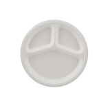 500 Pieces Biodegradable 3 Compartment 10 Inch Round Plate - Natural Disposable | Eco-Friendly & Compostable