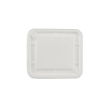 1000 Pieces Biodegradable Hinged 25 Oz Rectangular Container Lid Only - Natural Disposable | Eco-Friendly & Compostable Hotpack
