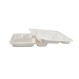 500 Pieces Biodegradable 5 Compartment Meal Tray - Natural Disposable | Eco-Friendly & Compostable