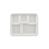 500 Pieces Biodegradable 5 Compartment Tray - Natural Disposable | Eco-Friendly & Compostable