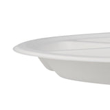 500 pieces Biodegradable 12 inch round 4 compartment plate - Natural Disposable | Eco-Friendly & Compostable