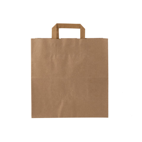 250 Pieces Paper Bag Brown Flat Handle 29x15x30 cm