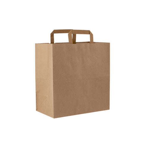 250 Pieces Paper Bag Brown Flat Handle 29x15x30 cm