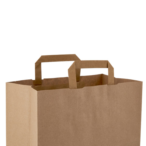 250 Pieces Paper Bag Brown Flat Handle 29x15x30 cm